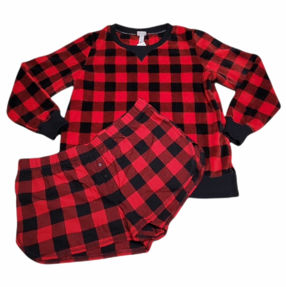 Wondershop Fleece Buffalo Check Short Top Sleepwea